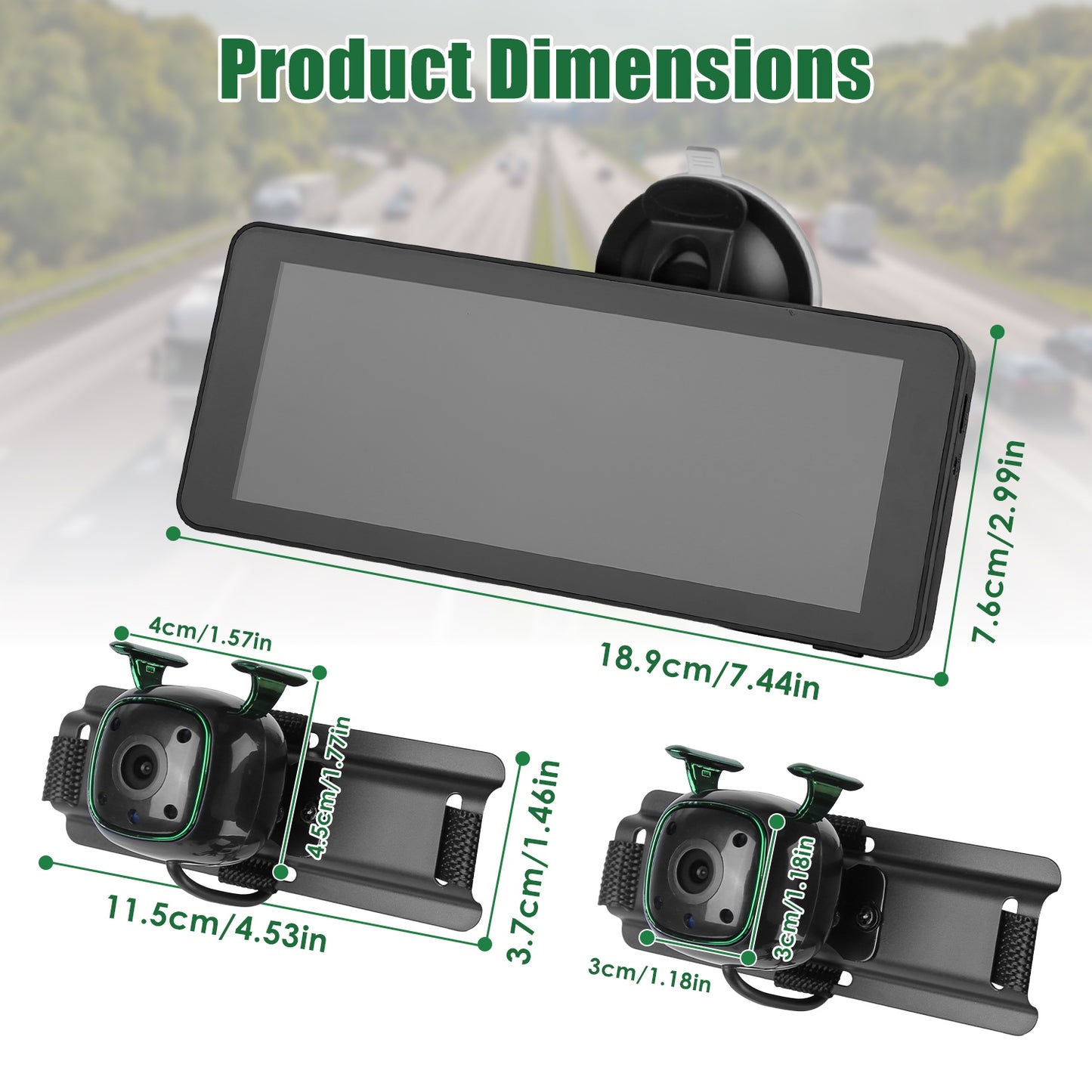 Baby & Pet Car Monitor — 6.86" HD Split Screen with Night Vision